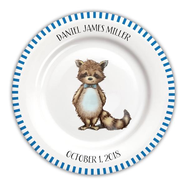 Personalized Baby Plate | Raccoon