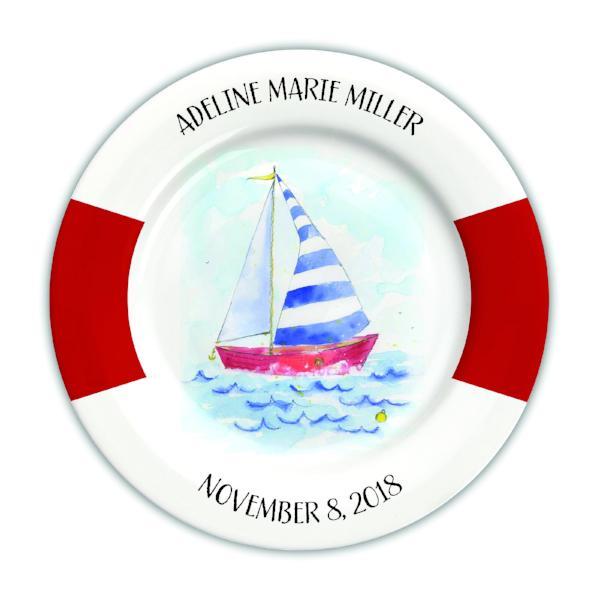 Personalized Baby Plate | Sailboat
