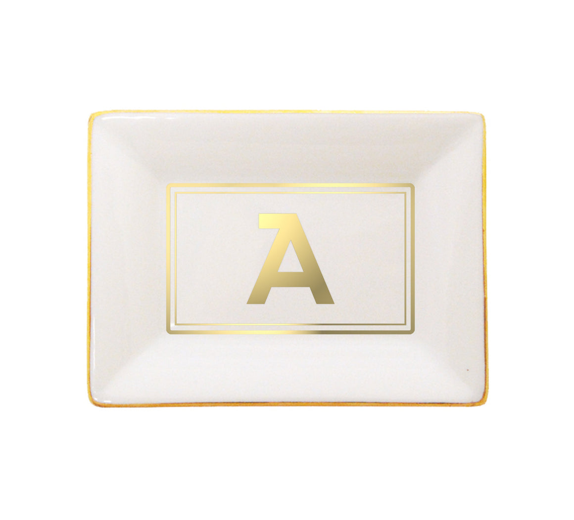 Gold Initial Catchall Tray | Brooklyn