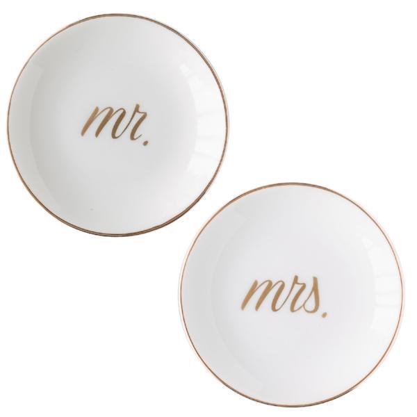 Mr. and Mrs. Ring Dishes | Gold